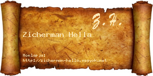 Zicherman Hella névjegykártya